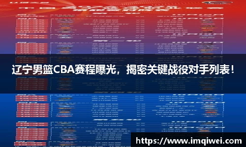辽宁男篮CBA赛程曝光，揭密关键战役对手列表！