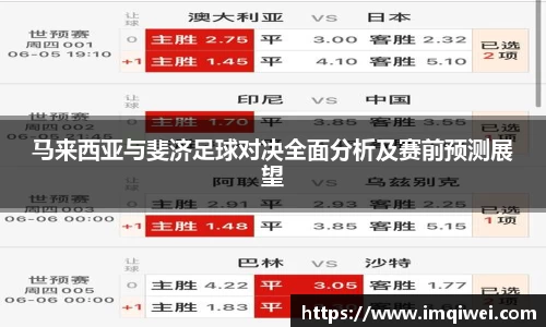 马来西亚与斐济足球对决全面分析及赛前预测展望
